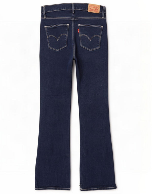 Levi's Womens Slimming Bootcut Jeans W27 L29 Navy Blue Cotton