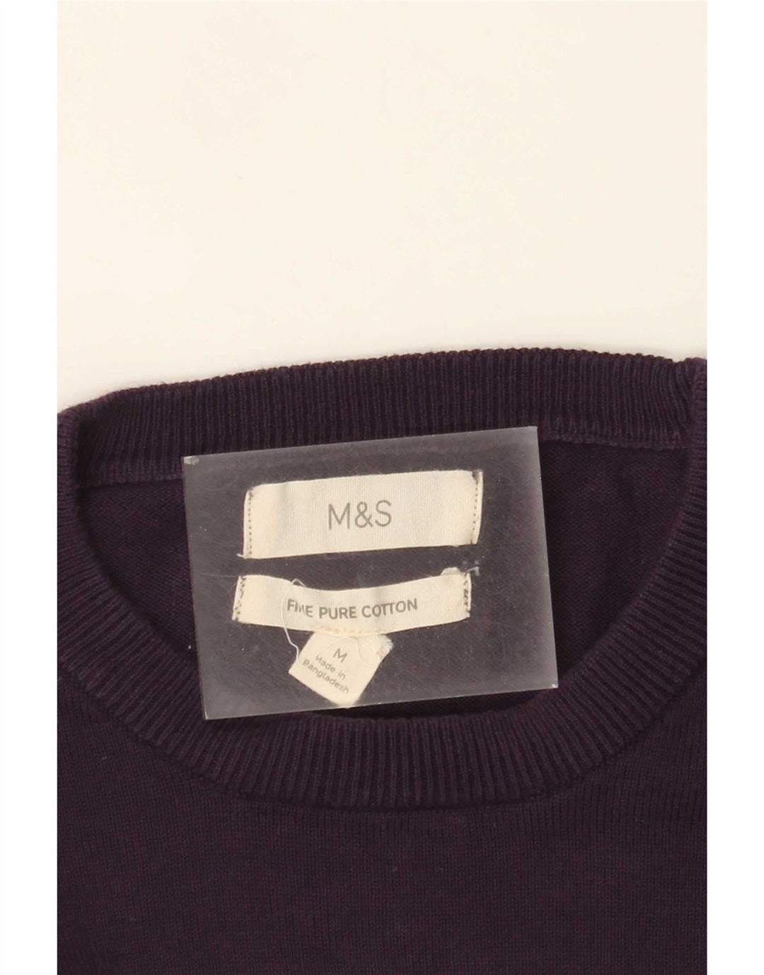 Marks & Spencer Womens Crew Neck Jumper Sweater UK 14 Medium Purple Cotton