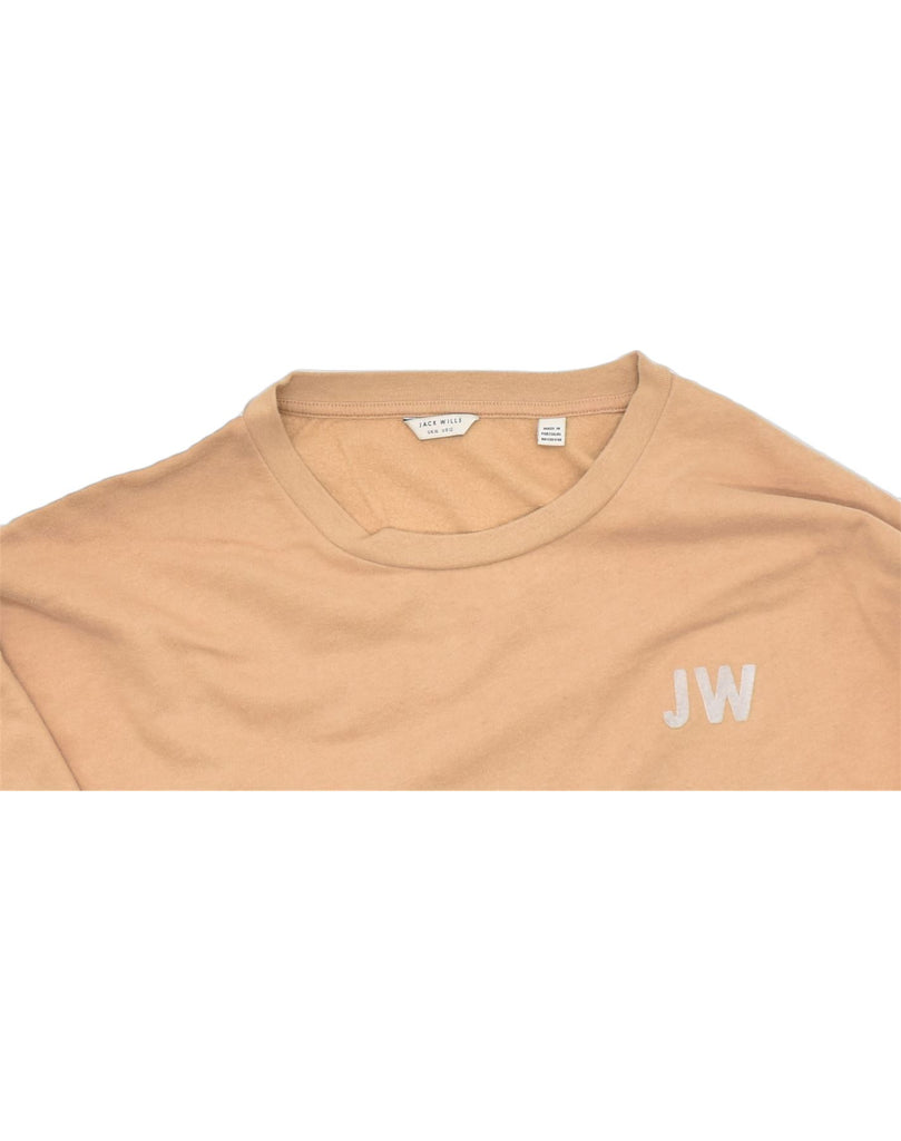 JACK WILLS Womens Sweatshirt Jumper UK 16 large Beige Cotton | Vintage | Thrift | Second-Hand | Used Clothing | Messina Hembry 