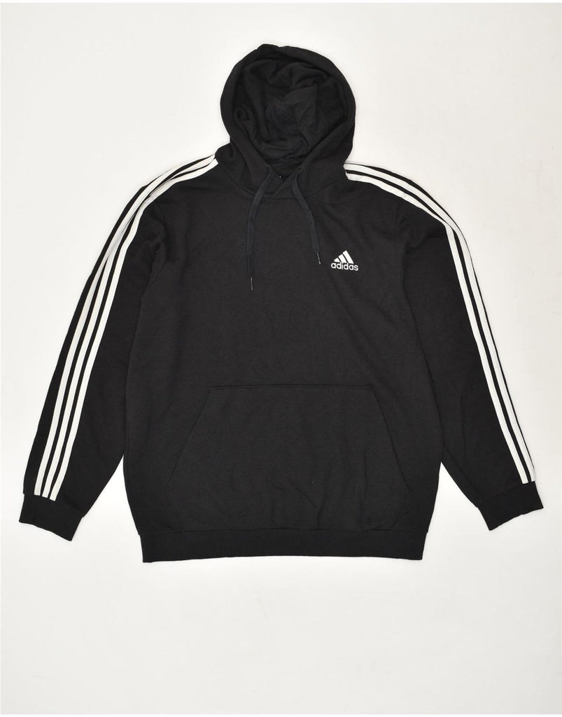 ADIDAS Mens Hoodie Jumper XL Black Cotton | Vintage Adidas | Thrift | Second-Hand Adidas | Used Clothing | Messina Hembry 