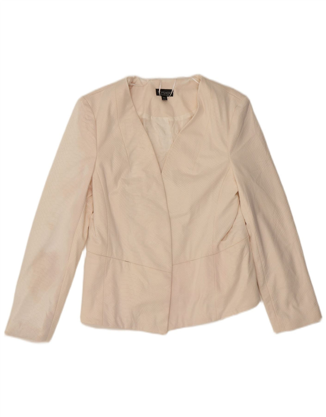 Topshop Womens Open Blazer Jacket UK 14 Large Off White Animal Print