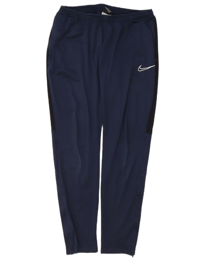 Nike Mens Dri Fit Tracksuit Trousers Large Navy Blue Polyester