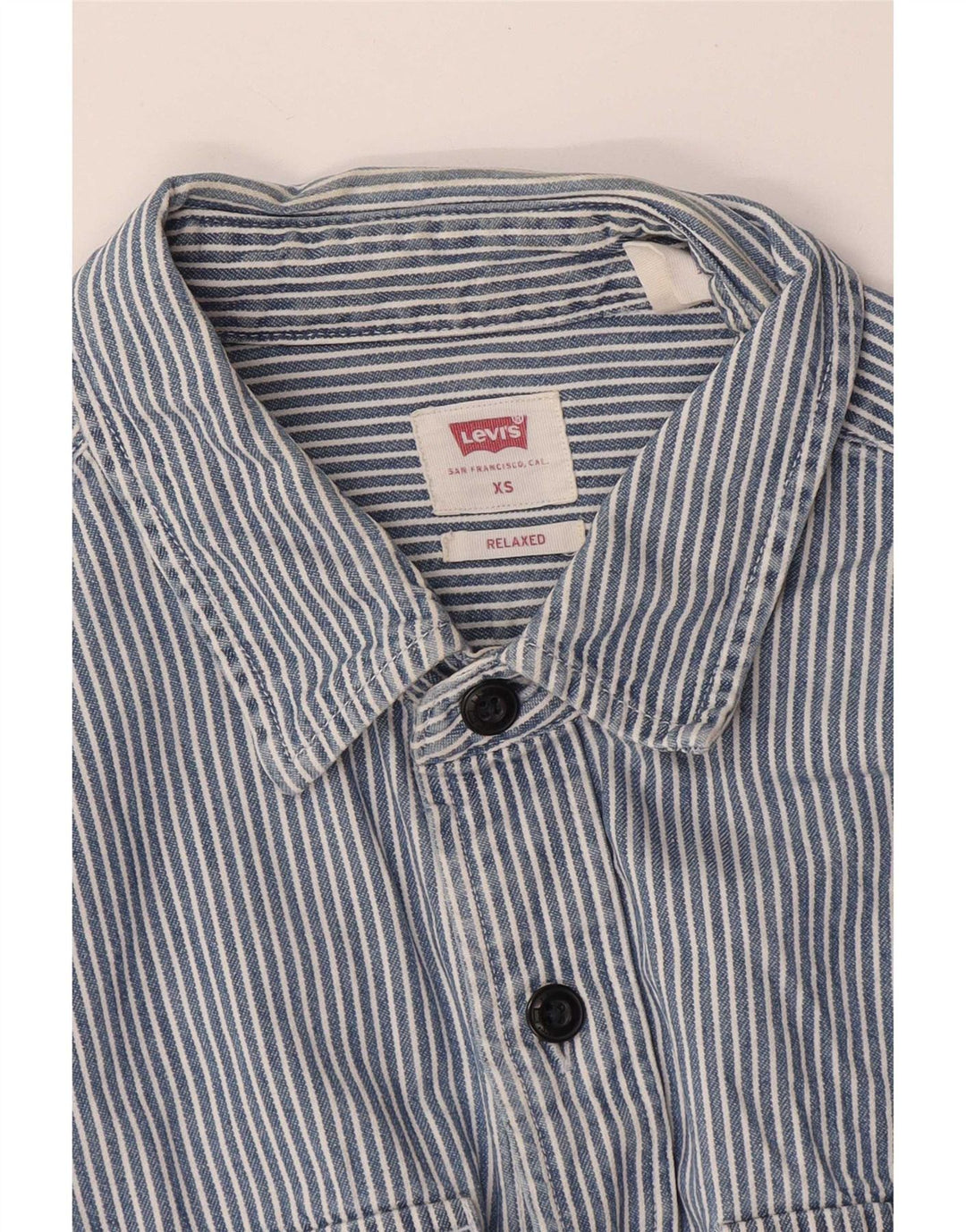 Levi's Mens Relaxed Fit Shirt XS Blue Pinstripe