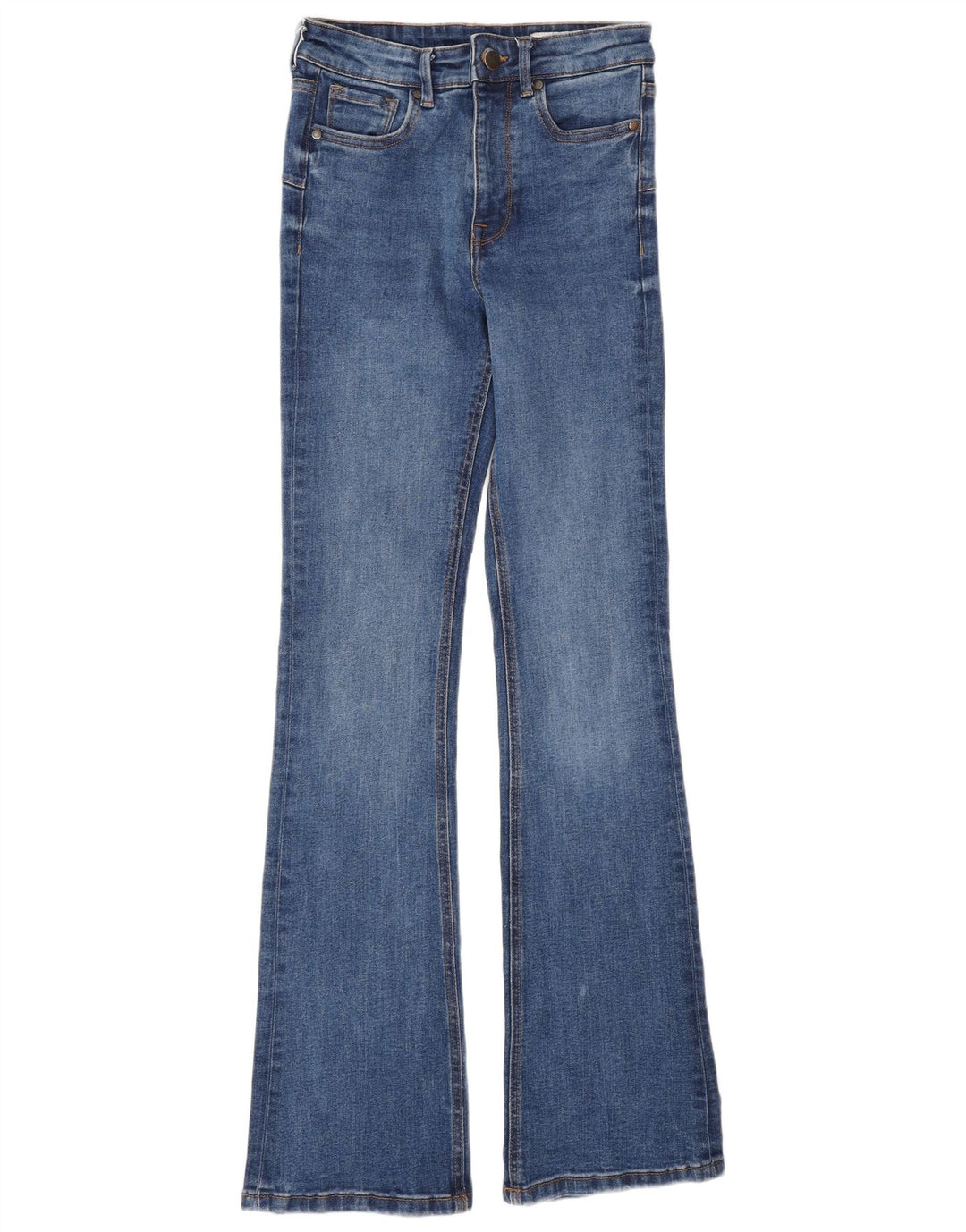 Zara Womens Flared Jeans EU 34 2XS W24 L32 Blue Cotton