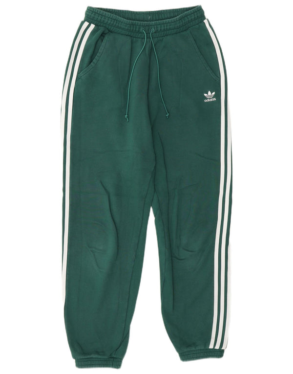 Adidas Womens Tracksuit Trousers Joggers UK 8/10 Small Green Cotton