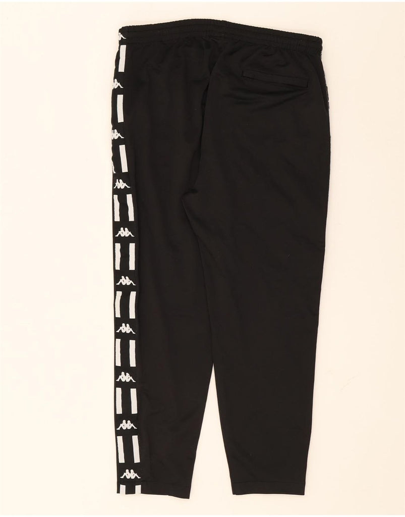 KAPPA Mens Graphic Tracksuit Trousers Medium Black Polyester Vintage Kappa and Second-Hand Kappa from Messina Hembry 
