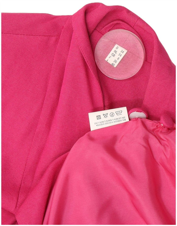 Vintage Womens 3 Button Blazer Jacket UK 8 Small Pink Viscose