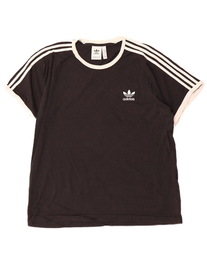 Adidas Mens T-Shirt Top XL Black Cotton