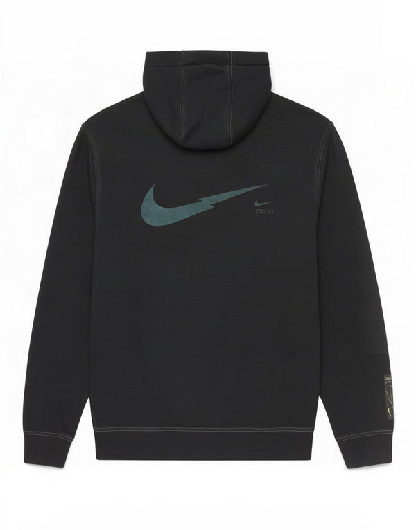 Nike Mens Graphic Hoodie Jumper Medium Black Cotton