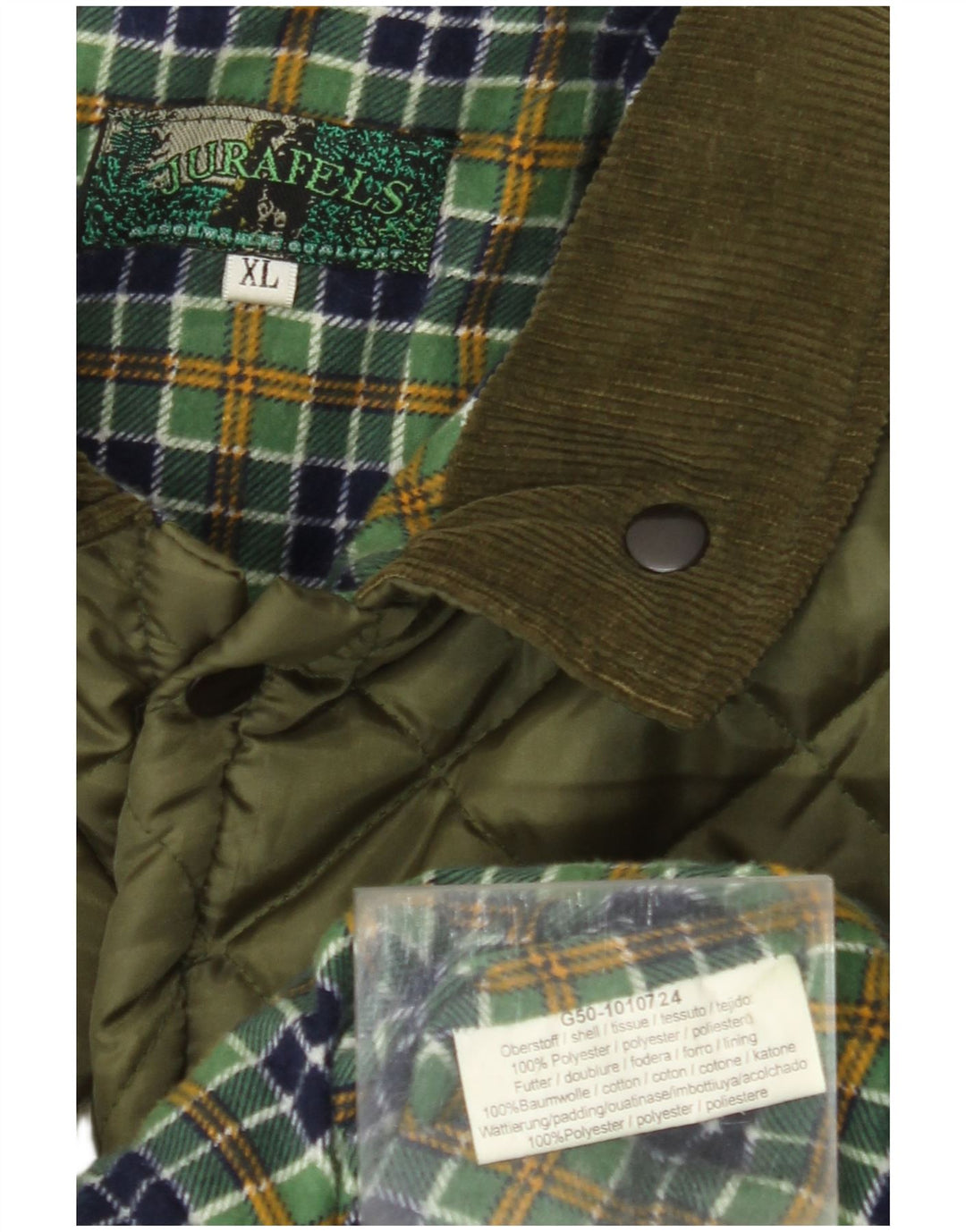 VINTAGE Mens Quilted Jacket UK 42 XL Khaki Polyester