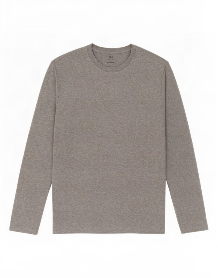 Marks & Spencer Mens Regular Fit Top Long Sleeve Large Grey Flecked Cotton