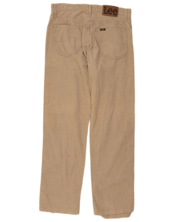 Lee Womens Brooklyn Straight Corduroy Trousers W32 L28 Beige Cotton