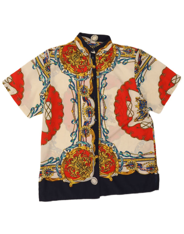 Vintage Womens Abstract Pattern Shirt Blouse UK 16 Large Multicoloured