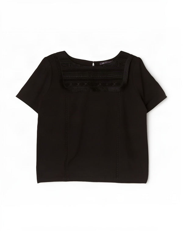 Marks & Spencer Womens Blouse Top UK 14 Large Black Viscose