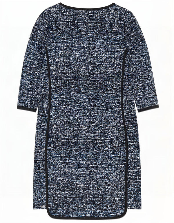Marks & Spencer Womens 3/4 Sleeve Shift Dress UK 10 Small Blue Flecked