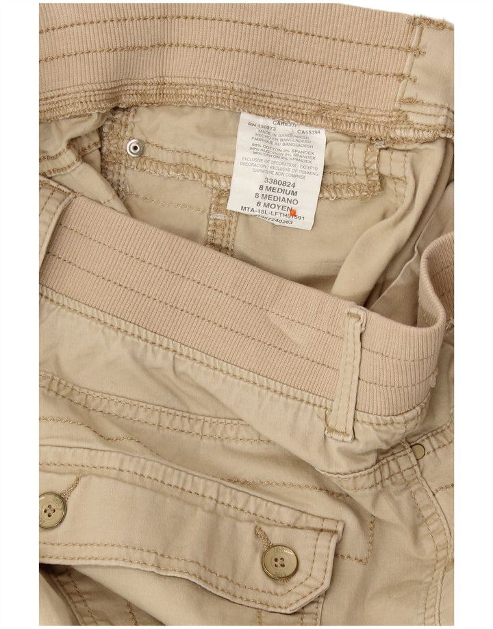 LEE Womens Straight Cargo Capri Trousers US 8 Medium W30 L18 Beige Cotton