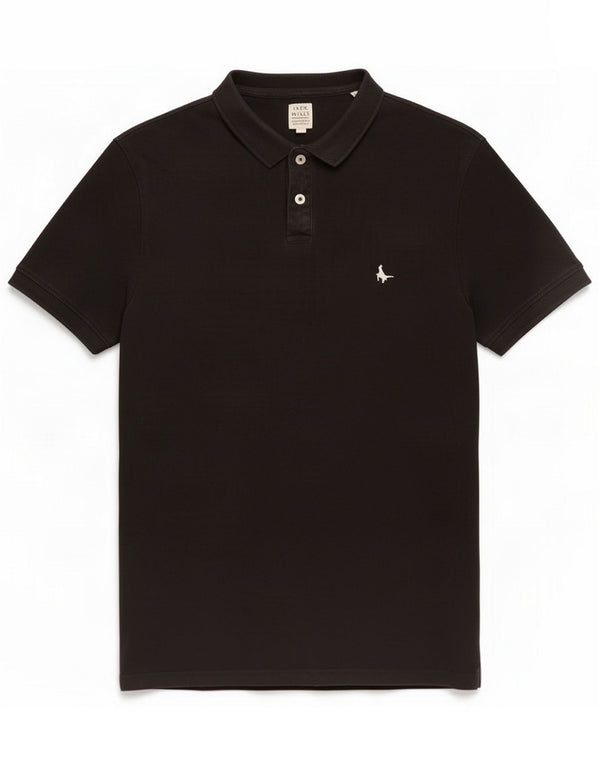 Jack & Jones Mens Polo Shirt Large Black Cotton