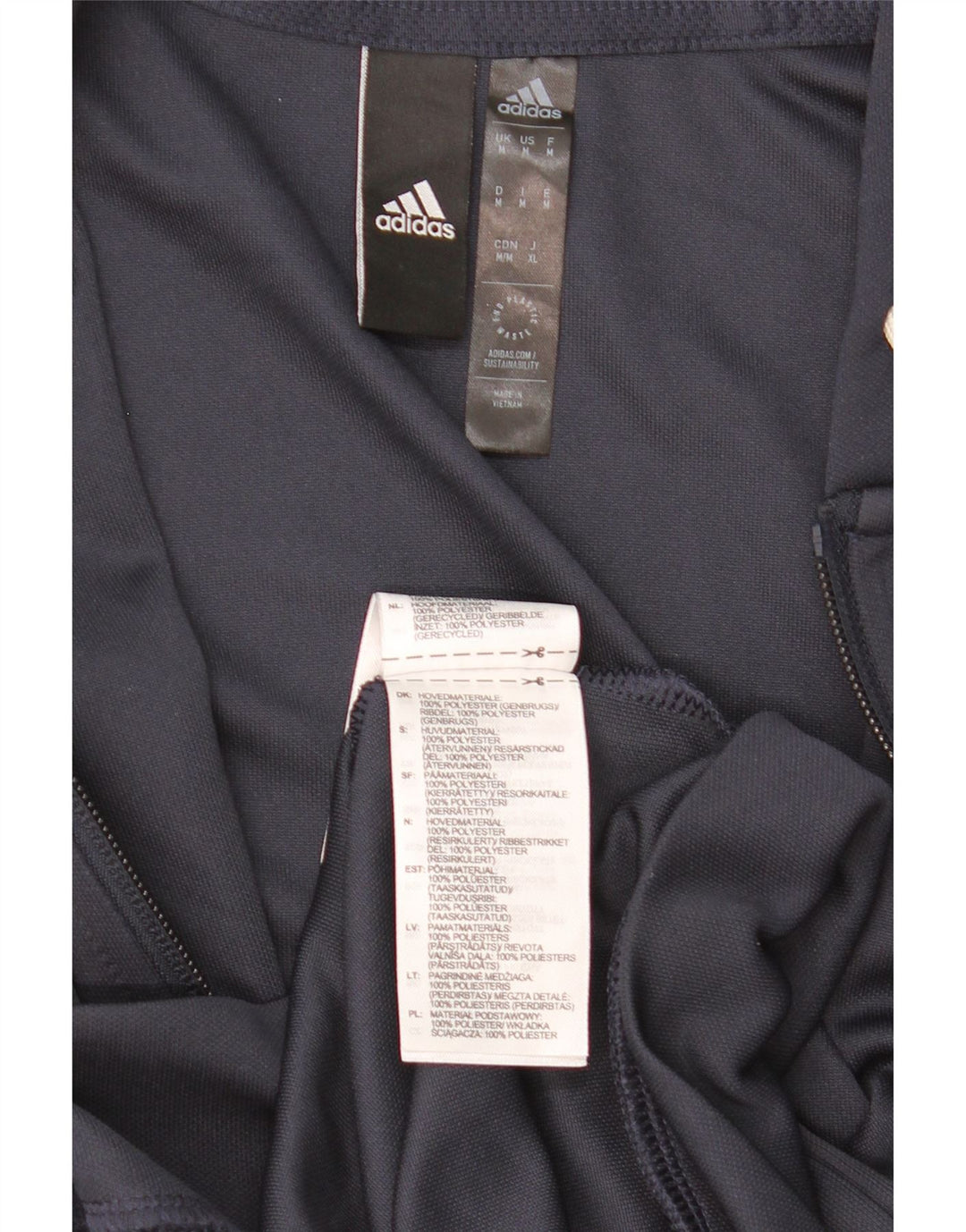 ADIDAS Mens Aeroready Zip Hoodie Sweater Medium Navy Blue Polyester