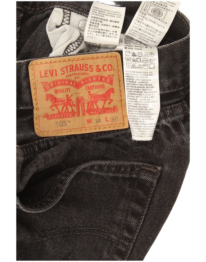 Levi's Mens 505 Straight Jeans W34 L30 Black Cotton