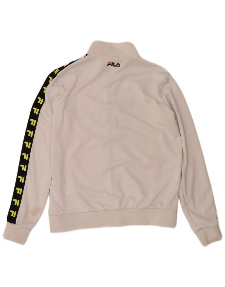 Fila Mens Graphic Tracksuit Top Jacket Medium White Colourblock Polyester
