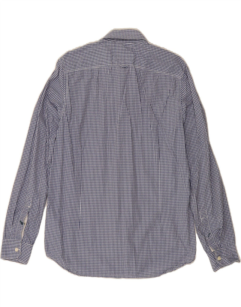 TIMBERLAND Mens Slim Fit Shirt Medium Navy Blue Gingham Cotton Vintage Timberland and Second-Hand Timberland from Messina Hembry 