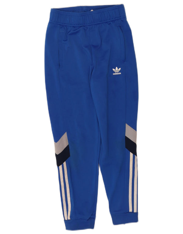 Adidas Girls Tracksuit Trousers Joggers 9-10 Years Blue Colourblock