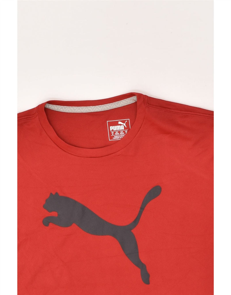 PUMA Mens Graphic T-Shirt Top Medium Red | Vintage Puma | Thrift | Second-Hand Puma | Used Clothing | Messina Hembry 