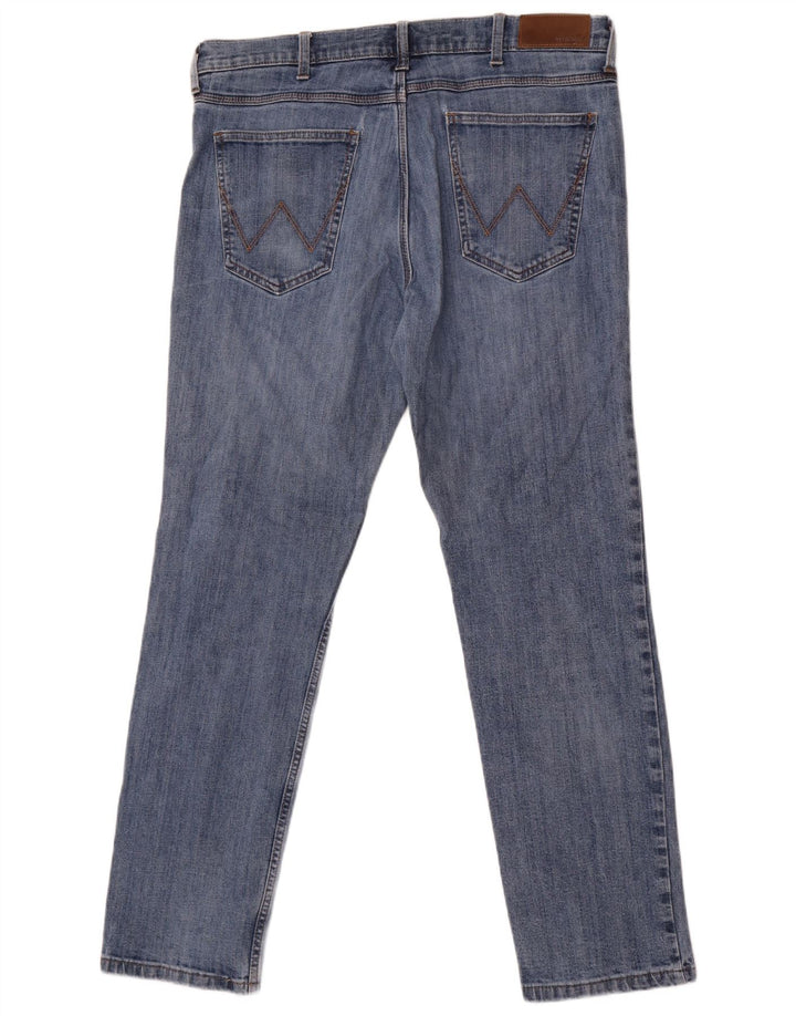 Wrangler Mens Regular Slim Jeans W36 L32 Blue Cotton