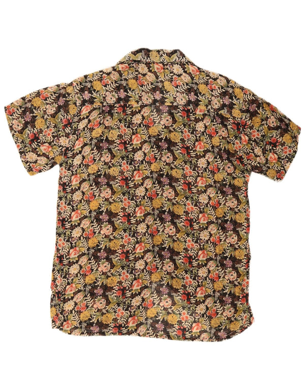 Vintage Womens Short Sleeve Shirt Blouse UK 16 Large Multicoloured Floral