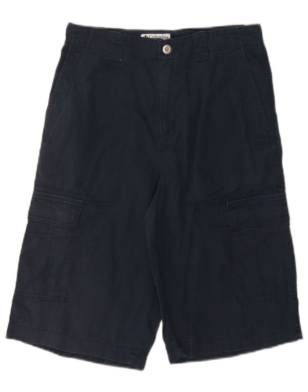 COLUMBIA Boys Cargo Shorts 15-16 Years W26 Navy Blue Cotton