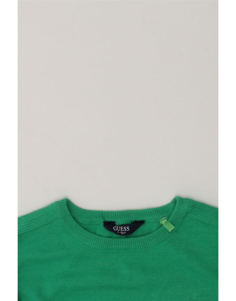 GUESS Boys Boat Neck Jumper Sweater 7-8 Years Green Cotton | Vintage Guess | Thrift | Second-Hand Guess | Used Clothing | Messina Hembry 