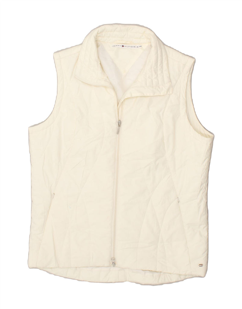 TOMMY HILFIGER Womens Padded Gilet UK 18 XL White Polyester Vintage Tommy Hilfiger and Second-Hand Tommy Hilfiger from Messina Hembry 