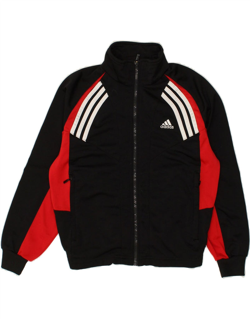 ADIDAS Boys Graphic Tracksuit Top Jacket 11-12 Years Black Colourblock | Vintage Adidas | Thrift | Second-Hand Adidas | Used Clothing | Messina Hembry 