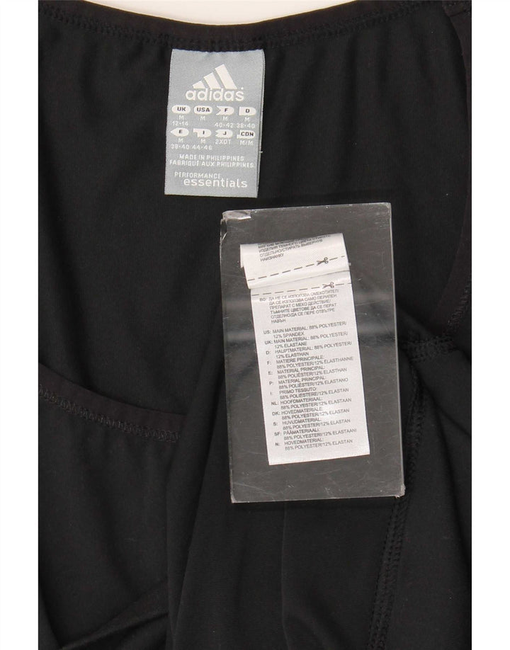 Adidas Womens Climalite T-Shirt Top UK 12/14 Medium Black Polyester
