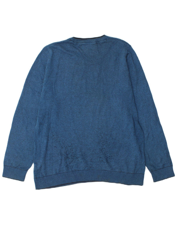 Marks & Spencer Mens Tailored Fit Crew Neck Jumper Sweater Large Blue