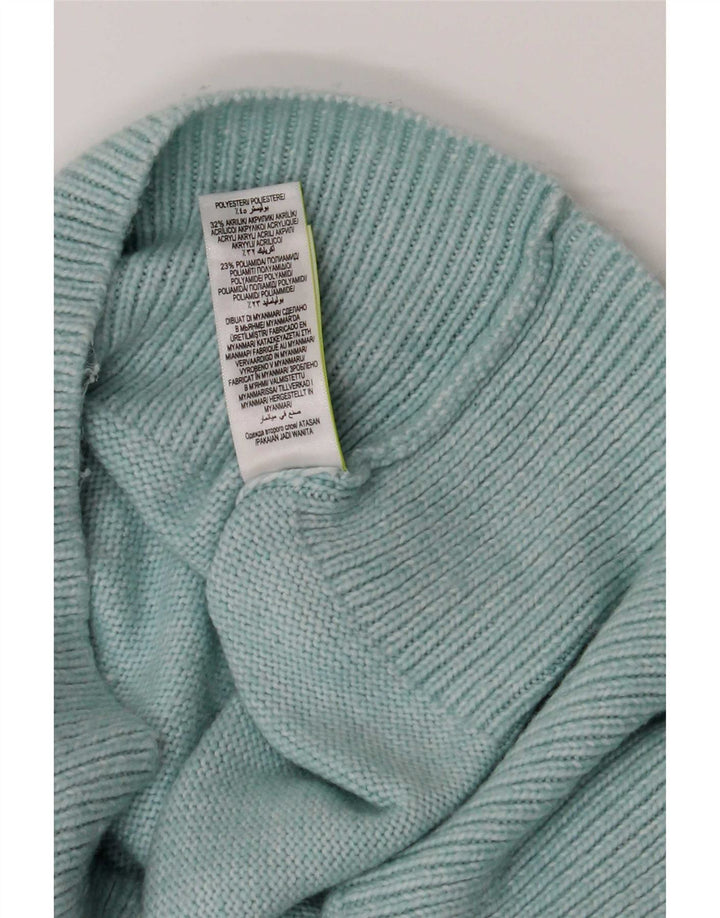 Marks & Spencer Womens Turtle Neck Jumper Sweater UK 16 Large Turquoise