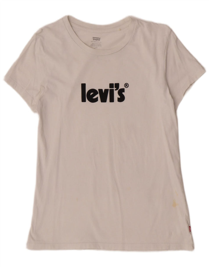 Levi's Womens Graphic T-Shirt Top UK 10 Small White