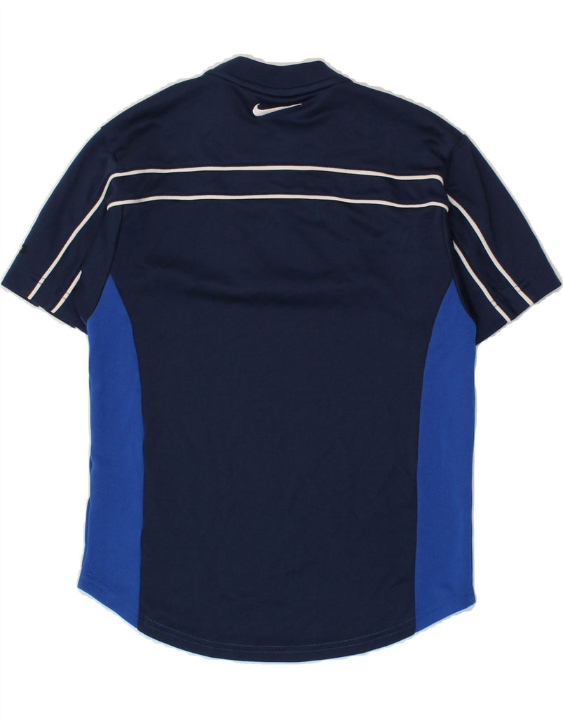 NIKE Boys Dri Fit T-Shirt Top 11-12 Years Medium Navy Blue Colourblock | Vintage Nike | Thrift | Second-Hand Nike | Used Clothing | Messina Hembry 