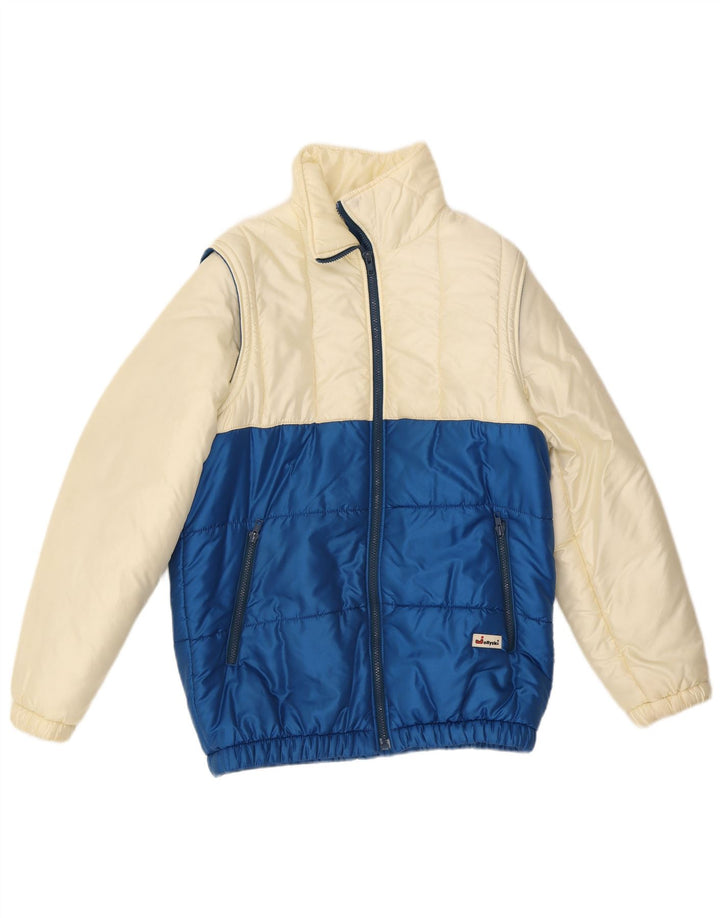 Vintage Mens Ski Jacket UK 36 Small Off White Colourblock