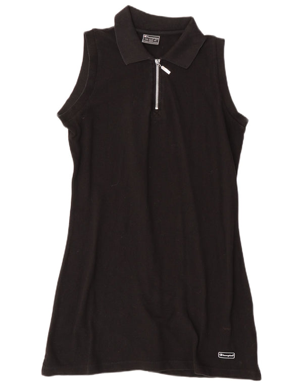 CHAMPION Womens Sleeveless Polo Dress UK 16 Large Black