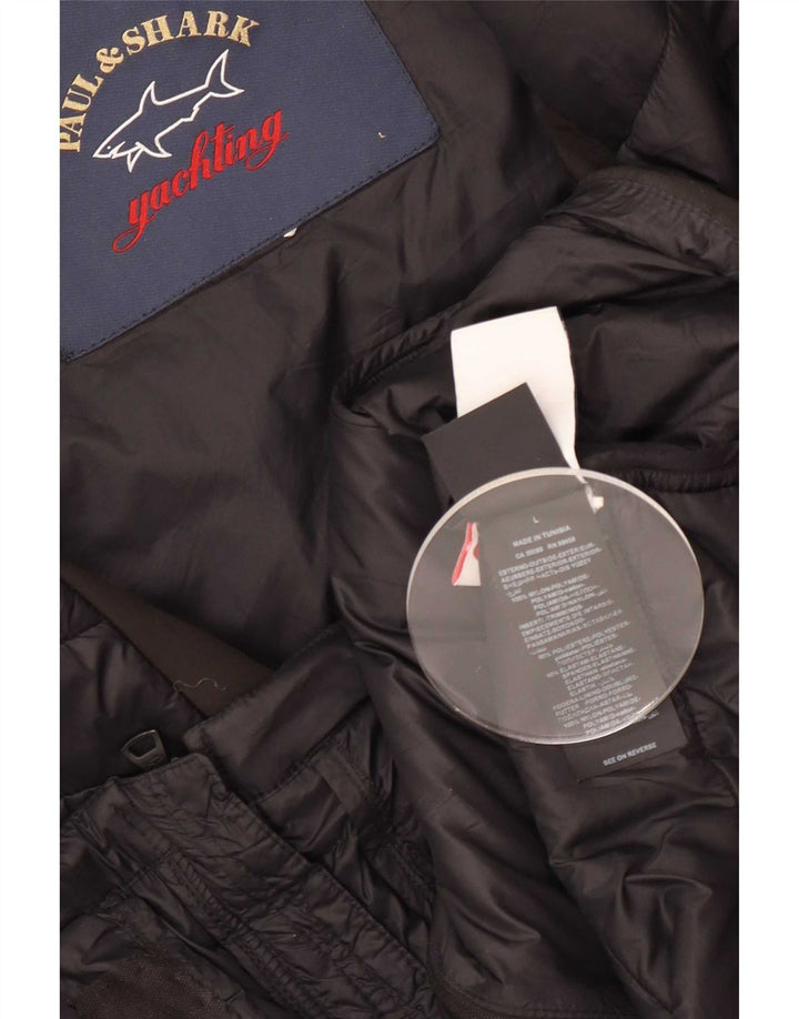 Paul & Shark Mens Yachting Padded Jacket UK 40 Large Black Polyester