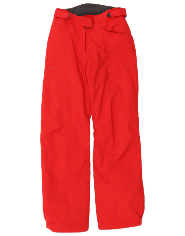 Fila Womens Ski Trousers UK 10 Small Red Polyamide
