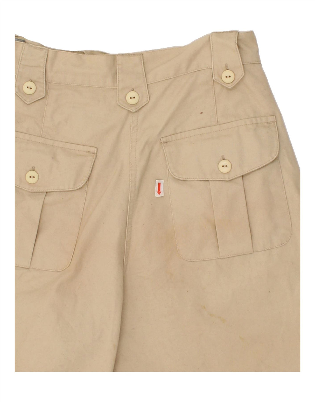 VINTAGE Womens Chino Shorts IT 44 Medium W28 Beige Cotton Vintage Vintage and Second-Hand Vintage from Messina Hembry 