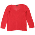 Luisa Spagnoli Womens Oversized V-Neck Jumper Sweater UK 10 Small Red