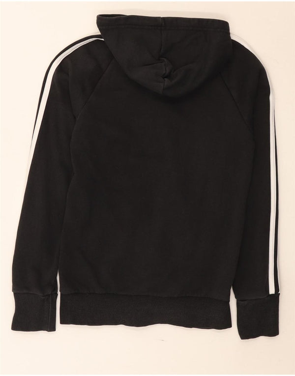 Adidas Girls Zip Hoodie Sweater 13-14 Years Black Cotton