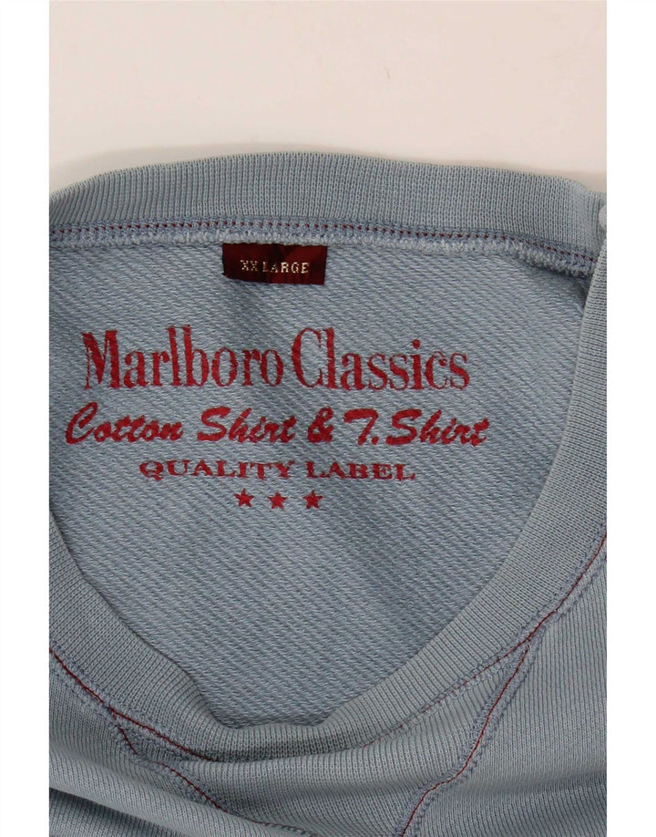 Marlboro Classics Mens Top Long Sleeve 2XL Blue