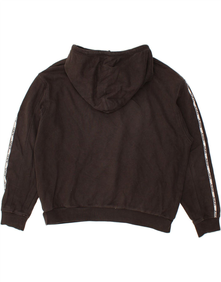 LEVI'S Womens Oversized Graphic Hoodie Jumper UK 14 Medium Black Cotton Vintage Levi's and Second-Hand Levi's from Messina Hembry 