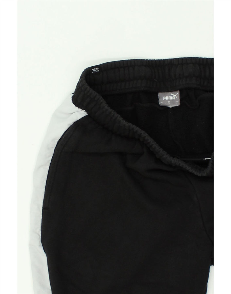 PUMA Mens Tracksuit Trousers Joggers Large Black Colourblock Cotton | Vintage Puma | Thrift | Second-Hand Puma | Used Clothing | Messina Hembry 