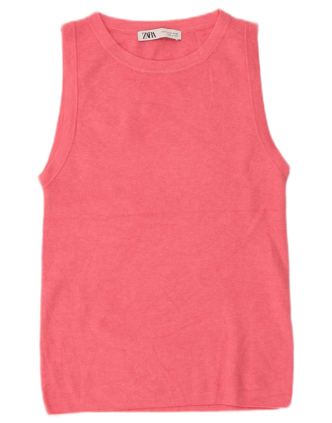 Zara Womens Vest Top UK 12 Medium Pink Modal
