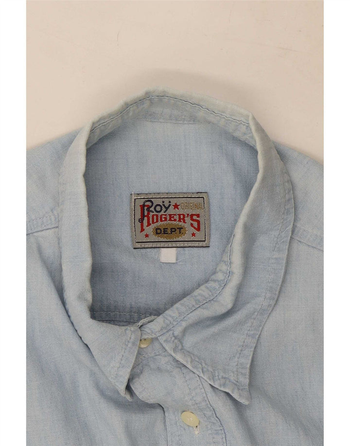 Roy Rogers Mens Short Sleeve Shirt Large Blue